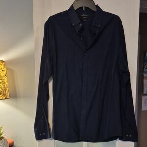 MARC BY MARC ANTHONY Navy Blue Button-Up Shirt